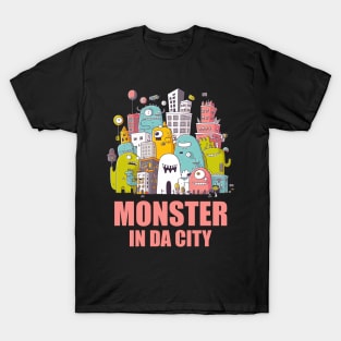 Monster in da City 03 with Text T-Shirt